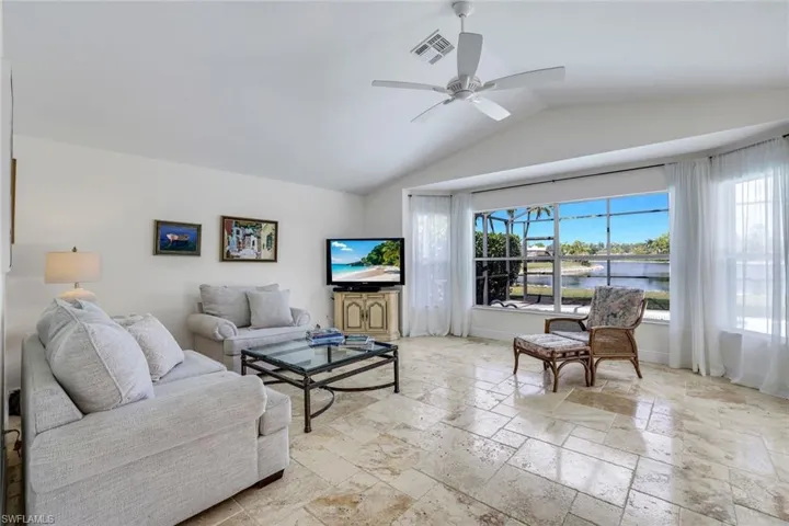 Kitchen opens up to the spacious family room