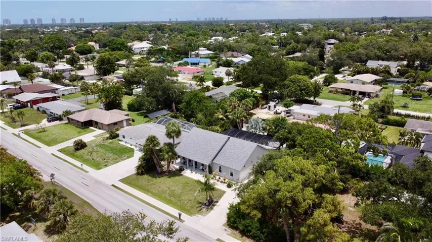 Aerial view of residential area