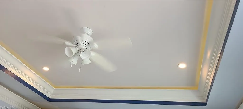 Detailed view of ceiling fan
