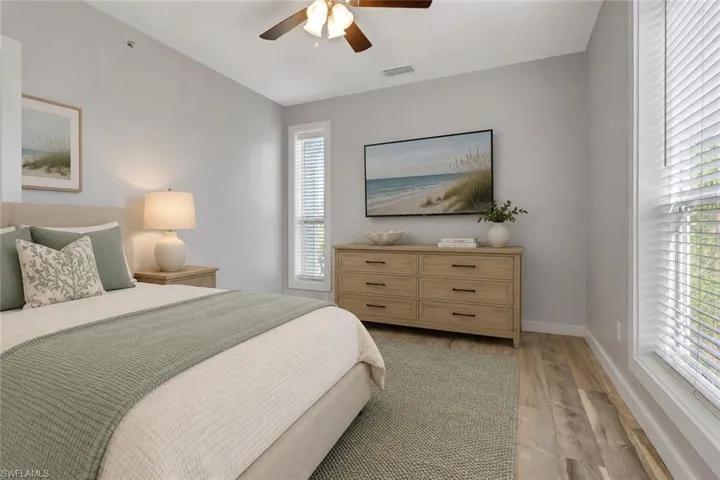 Virtual staging added to illustrate room potential.
