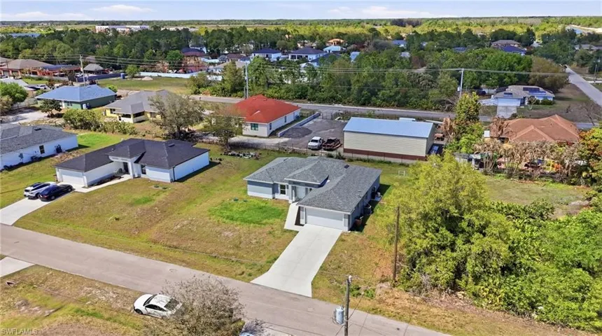 Aerial view of residential area