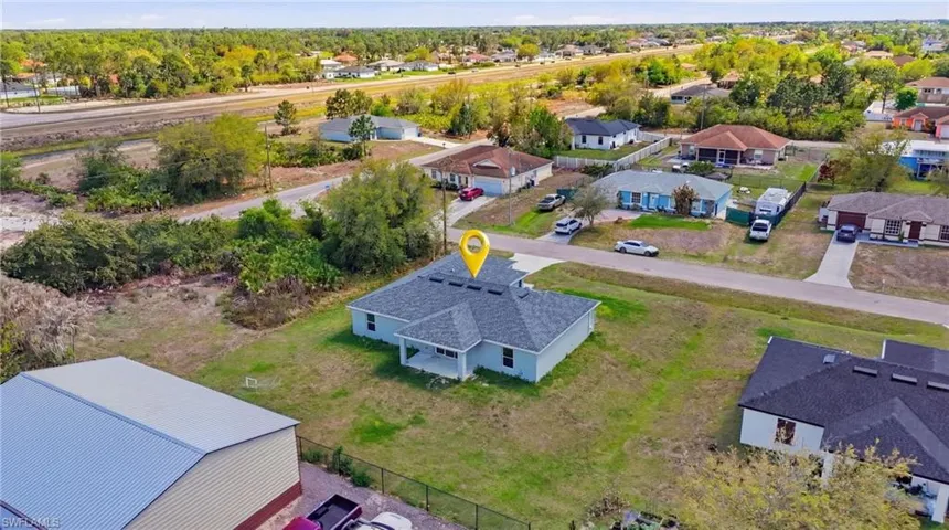 Aerial view of residential area