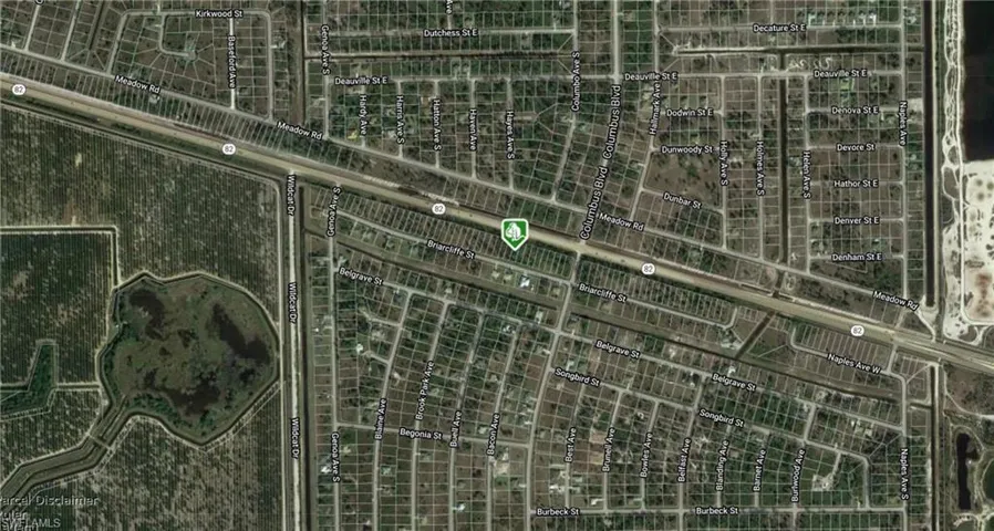 Aerial map of property and surrounding area