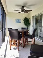 Large lanai overlooking golf course and lake view