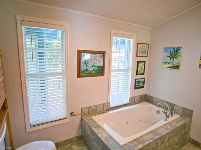 Upstairs, cathedral ceilings and good lighting