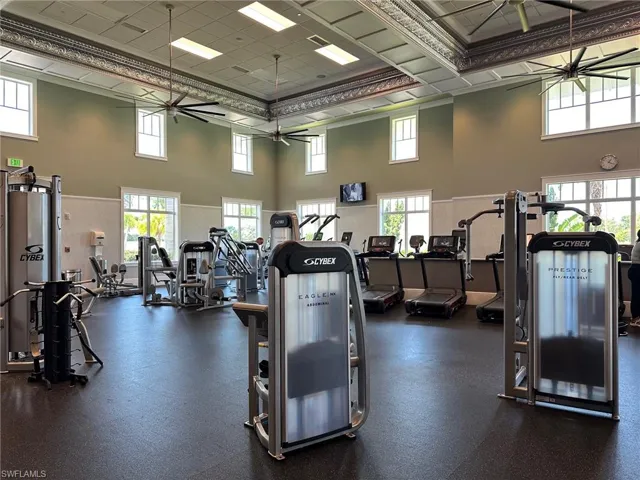 Workout area with ornamental molding