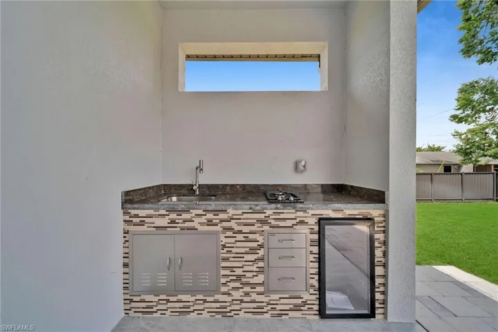 View of patio with sink