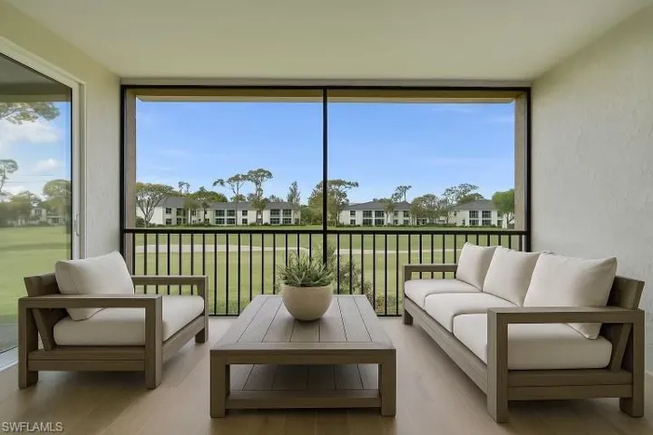 Sunroom with a residential view