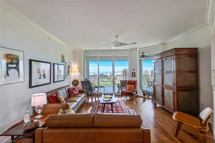 Living room with Vanderbilt Channel and Gulf view