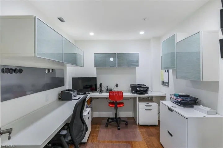 Office with built in desk