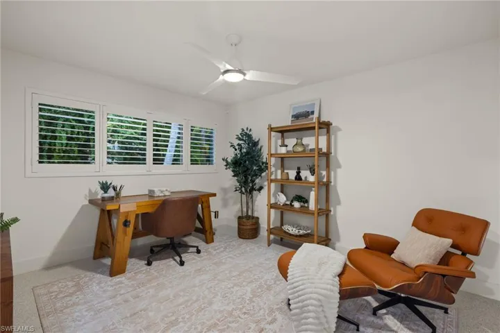 Office space featuring ceiling fan