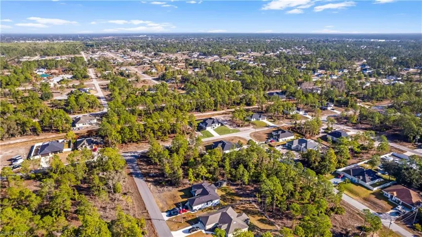 Aerial view of residential area