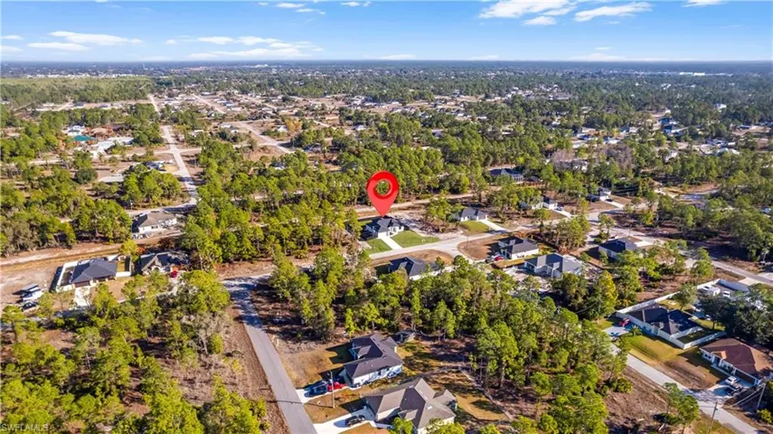 Aerial view of residential area