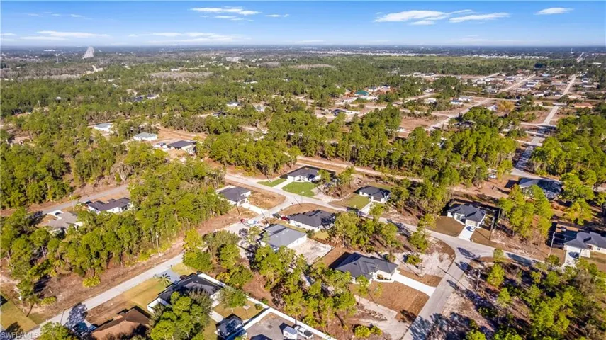 Aerial view of residential area
