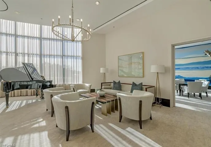 Common areas in Azure are thoughtfully decorated with warm yet modern touches.