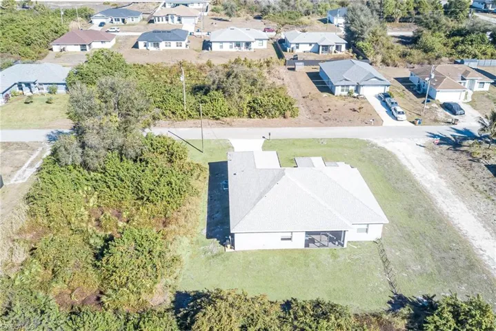 Aerial perspective of suburban area