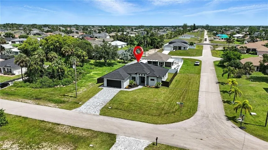 Aerial view of residential area