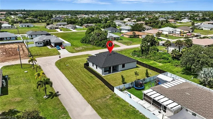 Aerial view of residential area