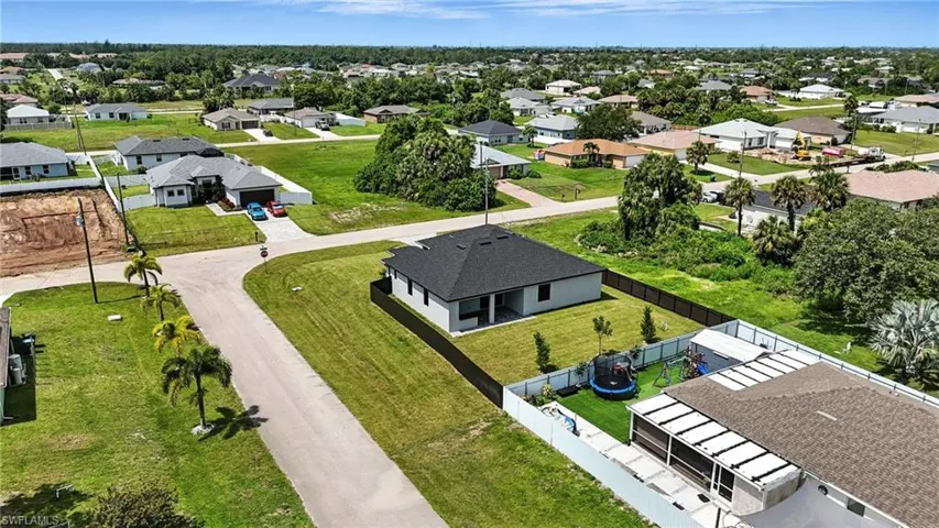 Aerial perspective of suburban area