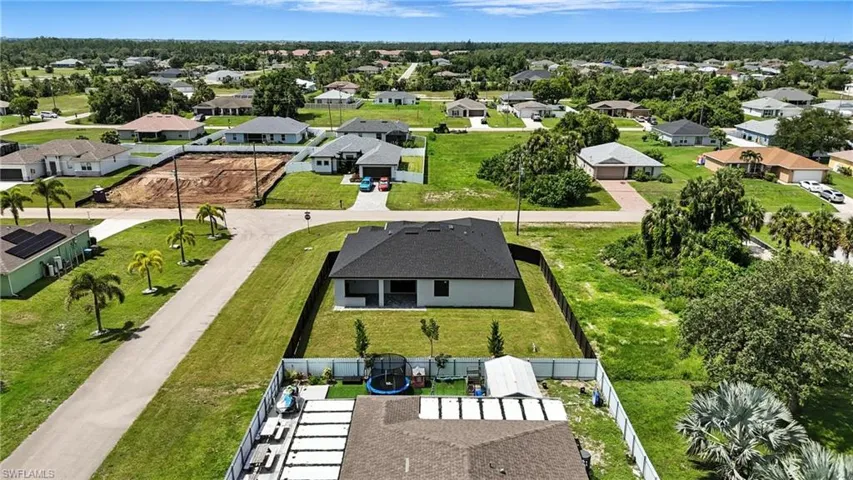 Aerial perspective of suburban area