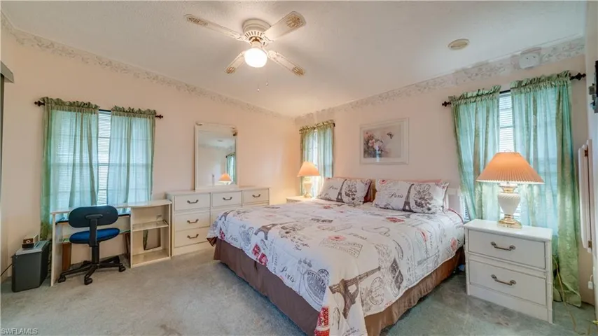 The master bedroom is private and well positioned from the guest quarters.