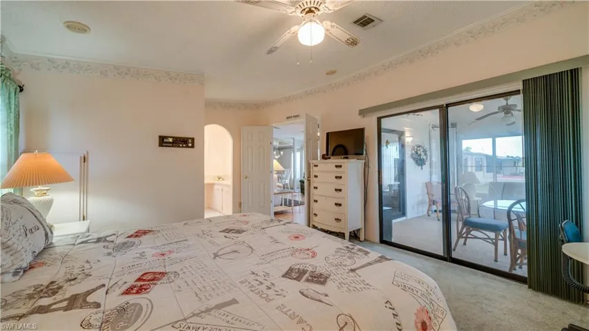 Sliders from the Master Bedroom easily lead to the nice sized lanai and; the east facing patio.