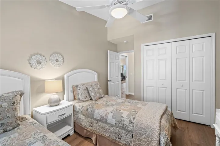 Guest bedroom - note pocket door in hallway for privacy