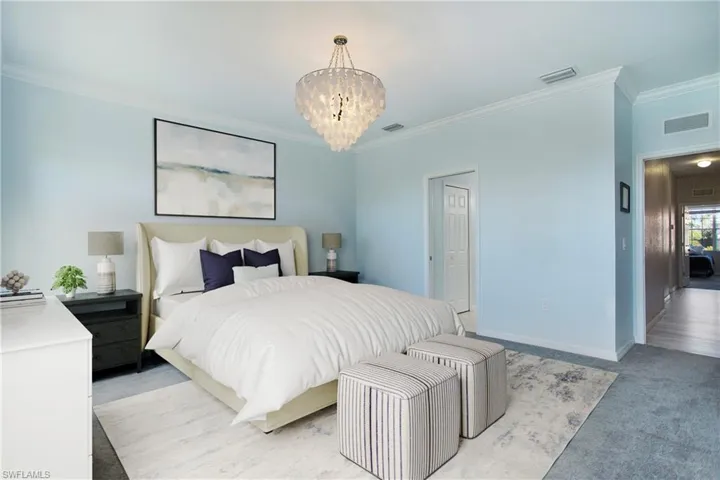 Photo includes reality staging to showcase the possibility of the main bedroom. Design services included with purchase!