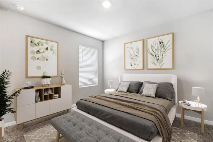 Bedroom with carpet