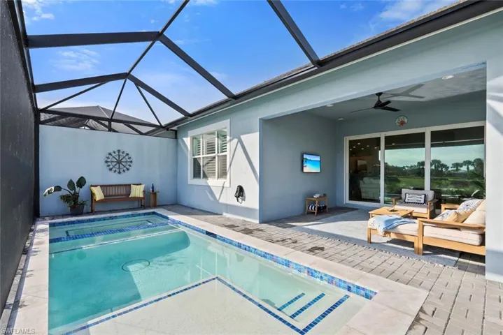 View of pool and patio