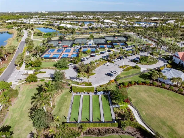 Aerial view of Bocce courts