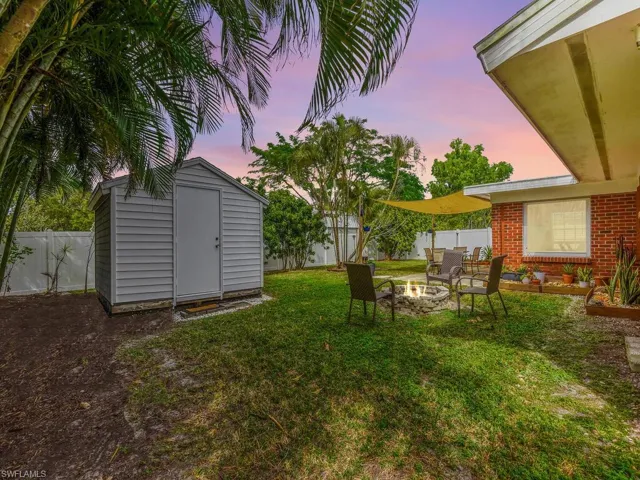 Detached Shed & Built-In Fire Pit
