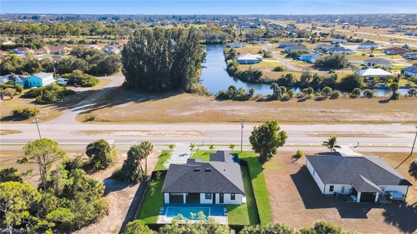 Aerial perspective of suburban area