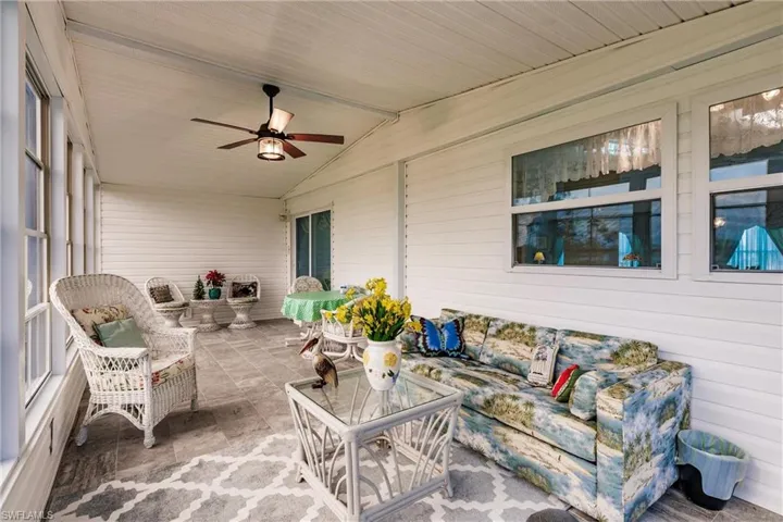 View of patio / terrace featuring ceiling fan
