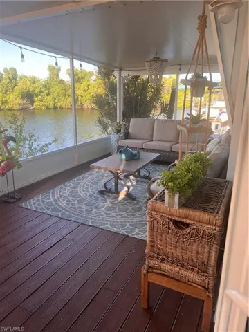 Attached screen room, view of water, trek flooring
