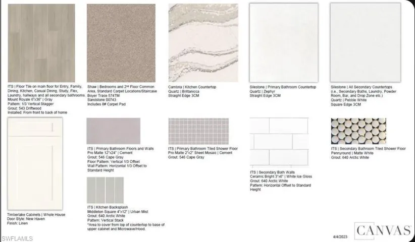Design Selections.  Home is under construction and selections are subject to change.
