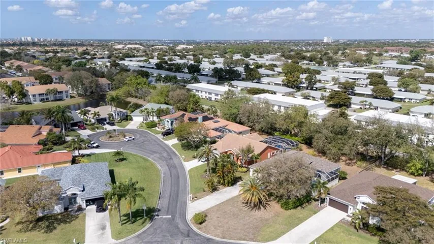 Aerial perspective of suburban area
