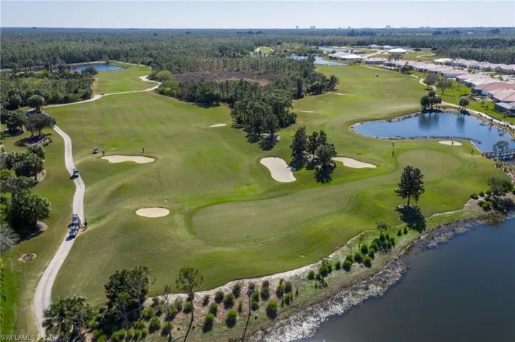 Birds eye view of golf course