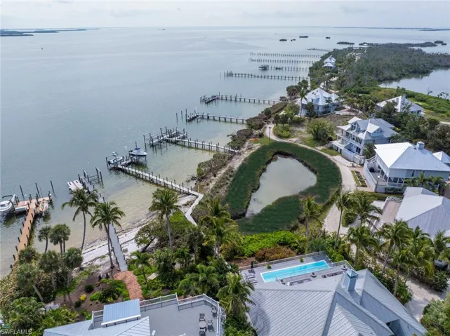 Aerial view shoreline