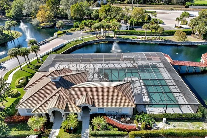 Drone / aerial view of a nearby body of water