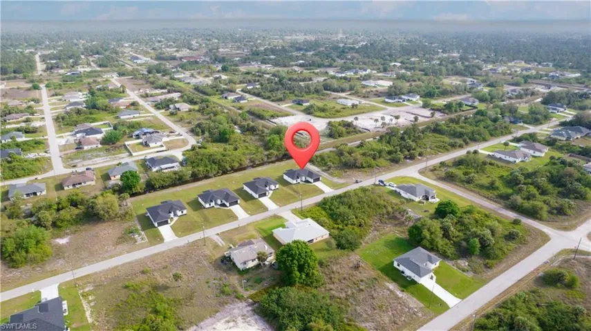 Aerial view with a residential view