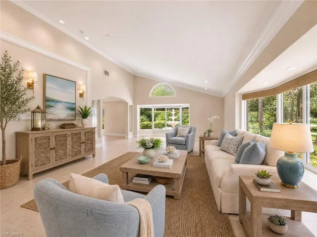 virtually staged formal living room