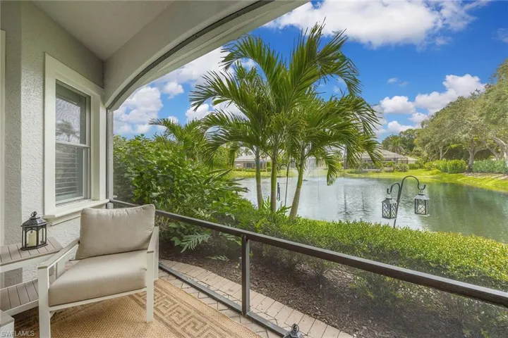 Screened in lanai with eastern rear exposure over the lake!
