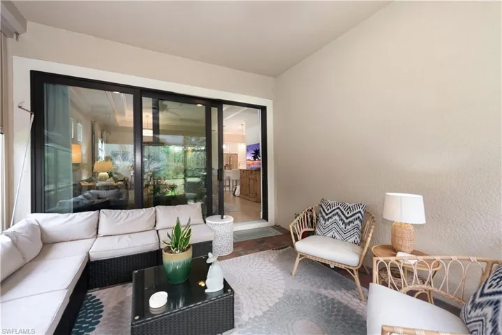 Lanai with wonderful view of private backyard.