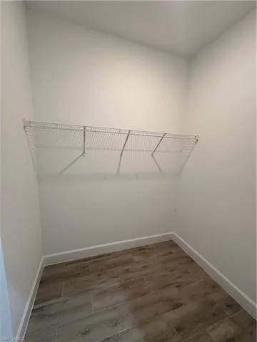 Walk in closet featuring wood tiled floors