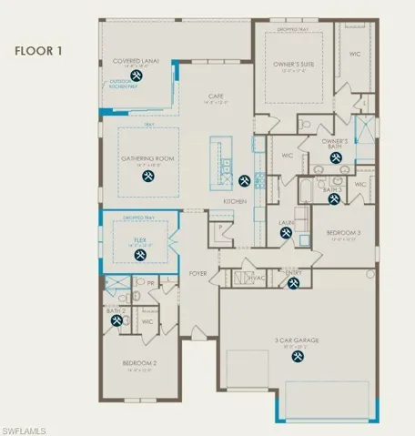 Floor plan with options selected
