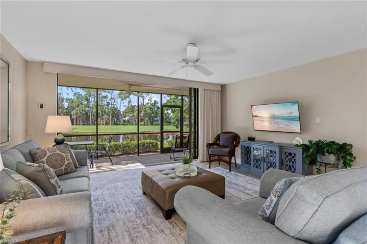 Living room with ceiling fan