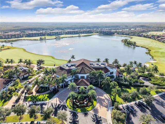 Aerial View of the Clubhouse, Golf Course, & Lake