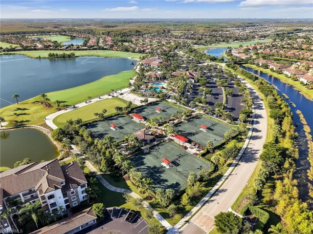 Aerial View of the Sports Courts & Pools