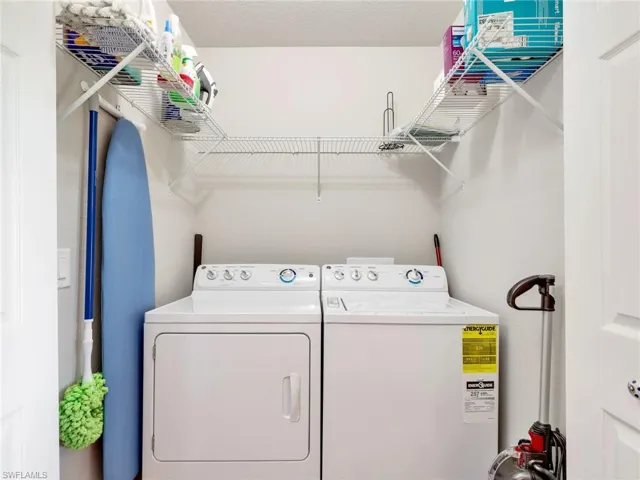 Laundry with Washer & Dryer, & Wire Shelving for Extra Storage